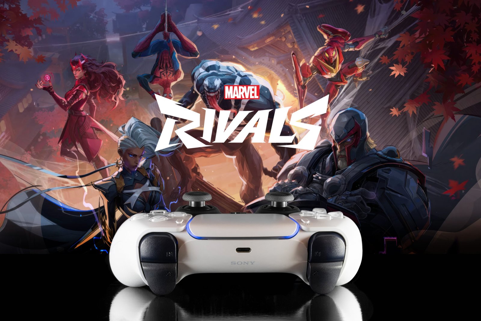 Playstation 5 controller with Marvel Rivals game at background. 7 Jan, 25, Sao Paulo, Brazil.